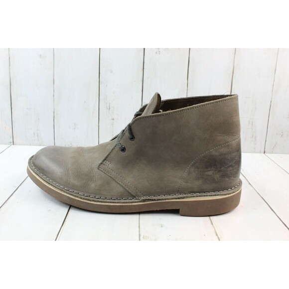 Clarks Chukka Boots Men\'s Size 10 Bushacre 2 Gray Distressed Leather 2-Eye 15522 main image 7